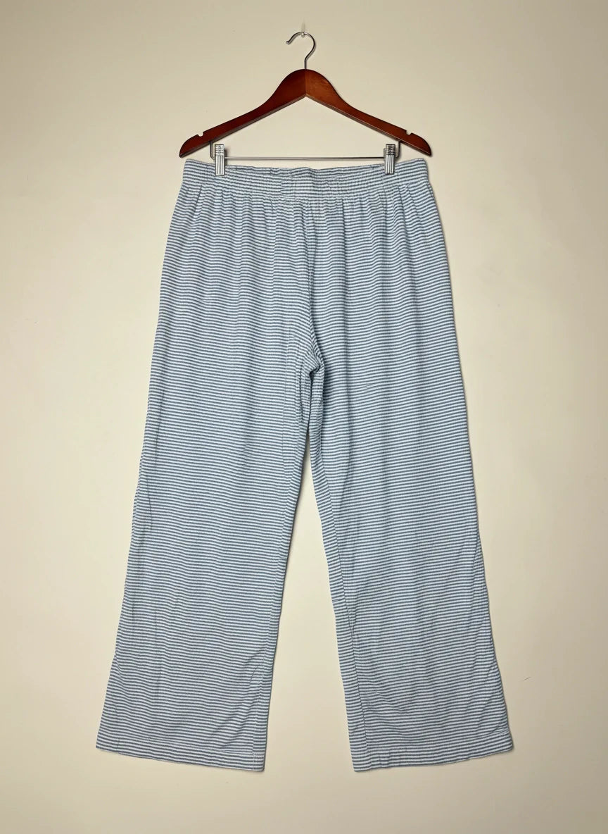 Womens Summer Trousers | Marks & Spencer | Preloved Branded | Blue Cotton | Excellent | OTS Thrift Store Karachi Pakistan