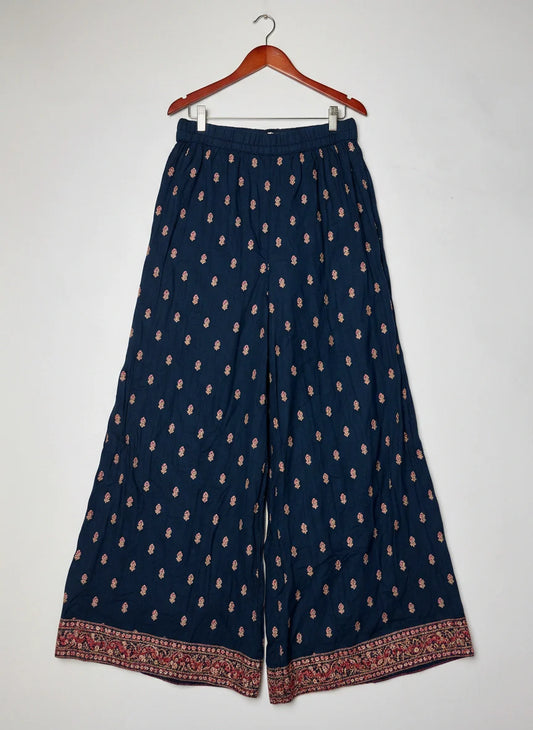 Womens Summer Trousers | SAPPHIRE | Preloved Branded | Navy Blue COTTON | Premium | OTS Thrift Store Karachi Pakistan