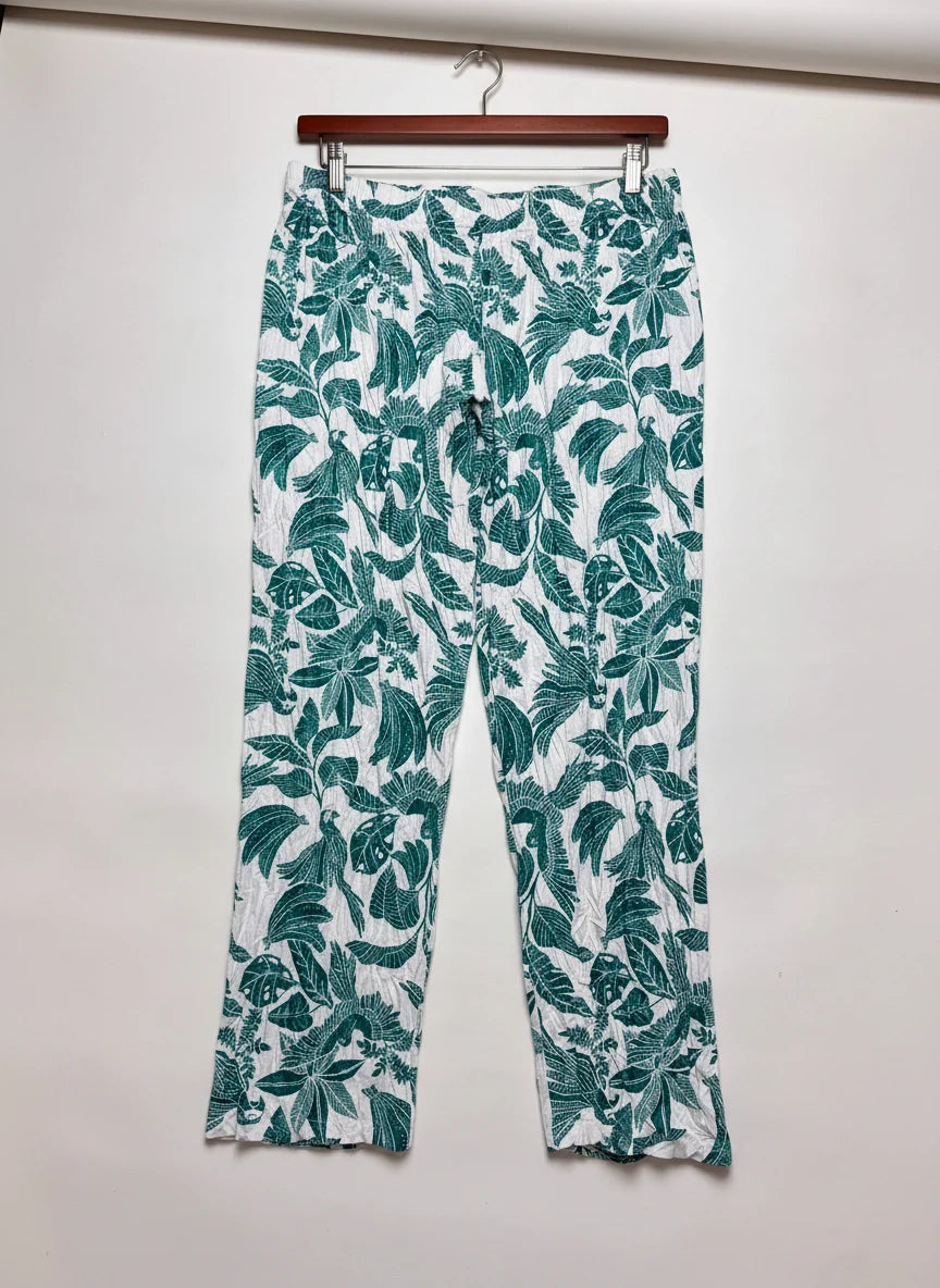 Cut Label 's White Green Women's Summer Trouser (WST-28)