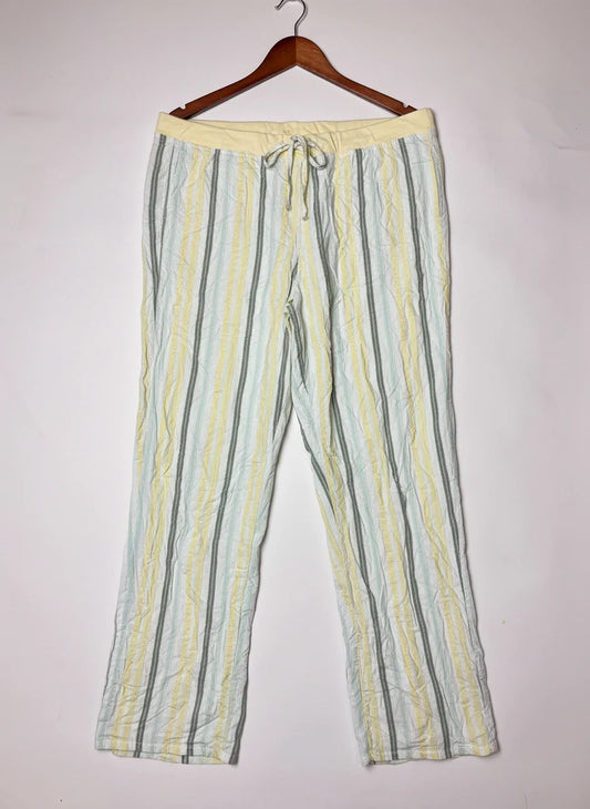 Secondhand Branded Womens Summer Trousers by Marks & Spencer, LIME Cotton fabric, Premium condition, for Womens - Online Thrift Shop Karachi Pakistan