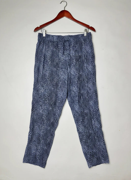 Secondhand Branded Womens Summer Trousers by Marks & Spencer, BLUE Viscose fabric, Premium condition, for Womens - Online Thrift Shop Peshawar Pakistan