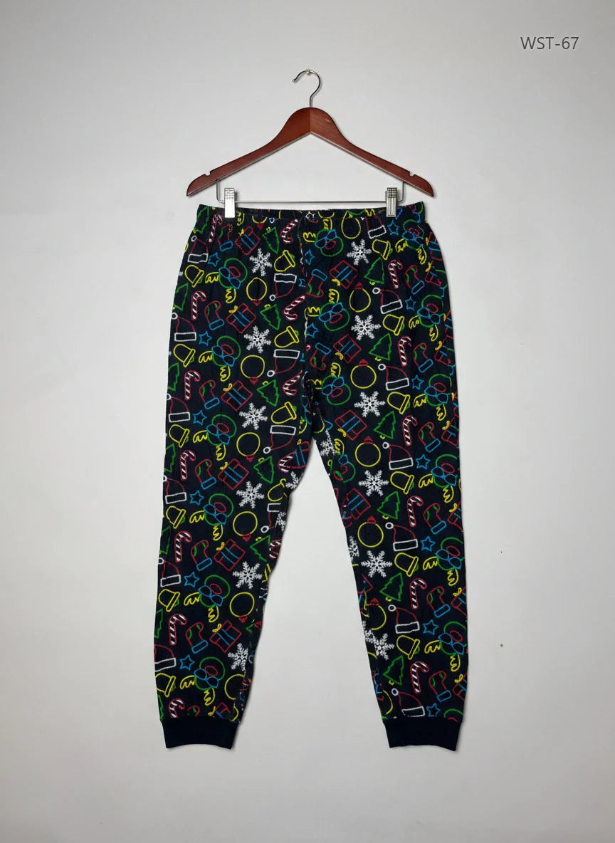 Cut Label 's Black Multi Women's Summer Trouser (WST-67)
