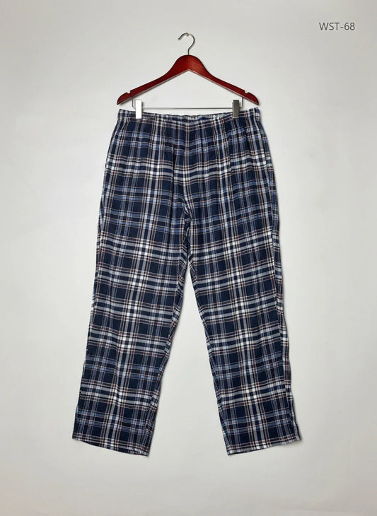 Preloved Premium Womens Summer Trousers by Marks & Spencer, Blue Cotton for Womens - OTS Thrift Shop Lahore Pakistan