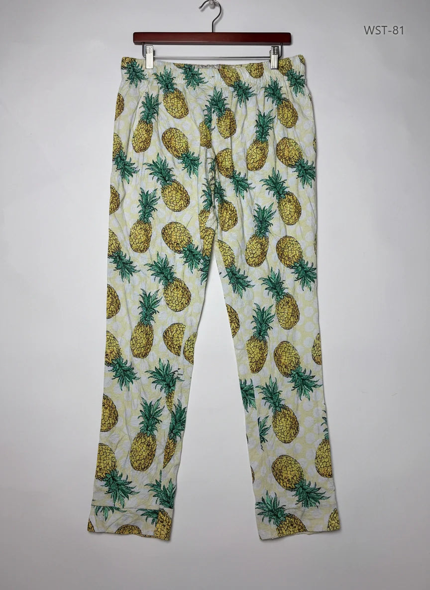Preloved Excellent Womens Summer Trousers by Cut Label, LIME YELLOW Cotton for Womens - OTS Thrift Shop Karachi Pakistan