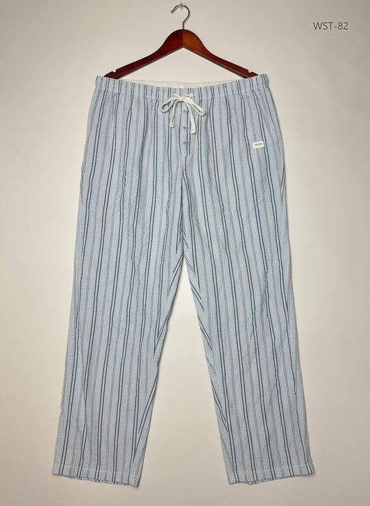 Preloved Premium Womens Summer Trousers by Marks & Spencer, SkyBlue Cotton for Womens - OTS Thrift Shop Lahore Pakistan