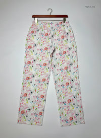 H&M 's White Multi Women's Summer Trouser (WST-95)