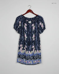 M&CO Blue Women's Summer Tops (WT-113)