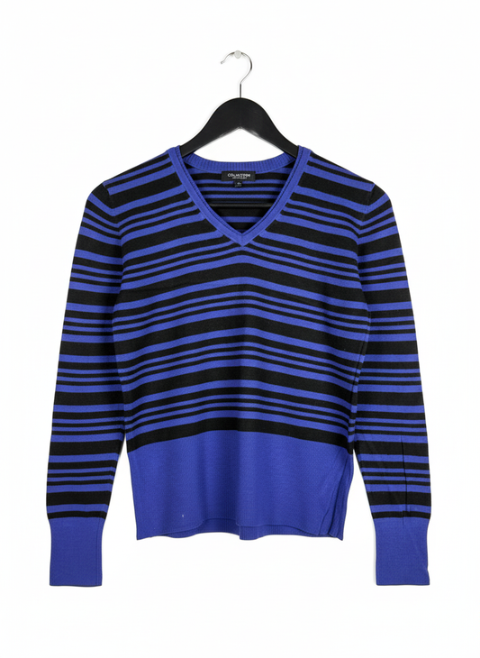 Shop PREMIUM Winter Knitted Tops by DEBEN HAMES | Preloved Branded Clothes | PURPLE/BLACK ACRYLIC | Women | OTS Thrift Store Islamabad Pakistan