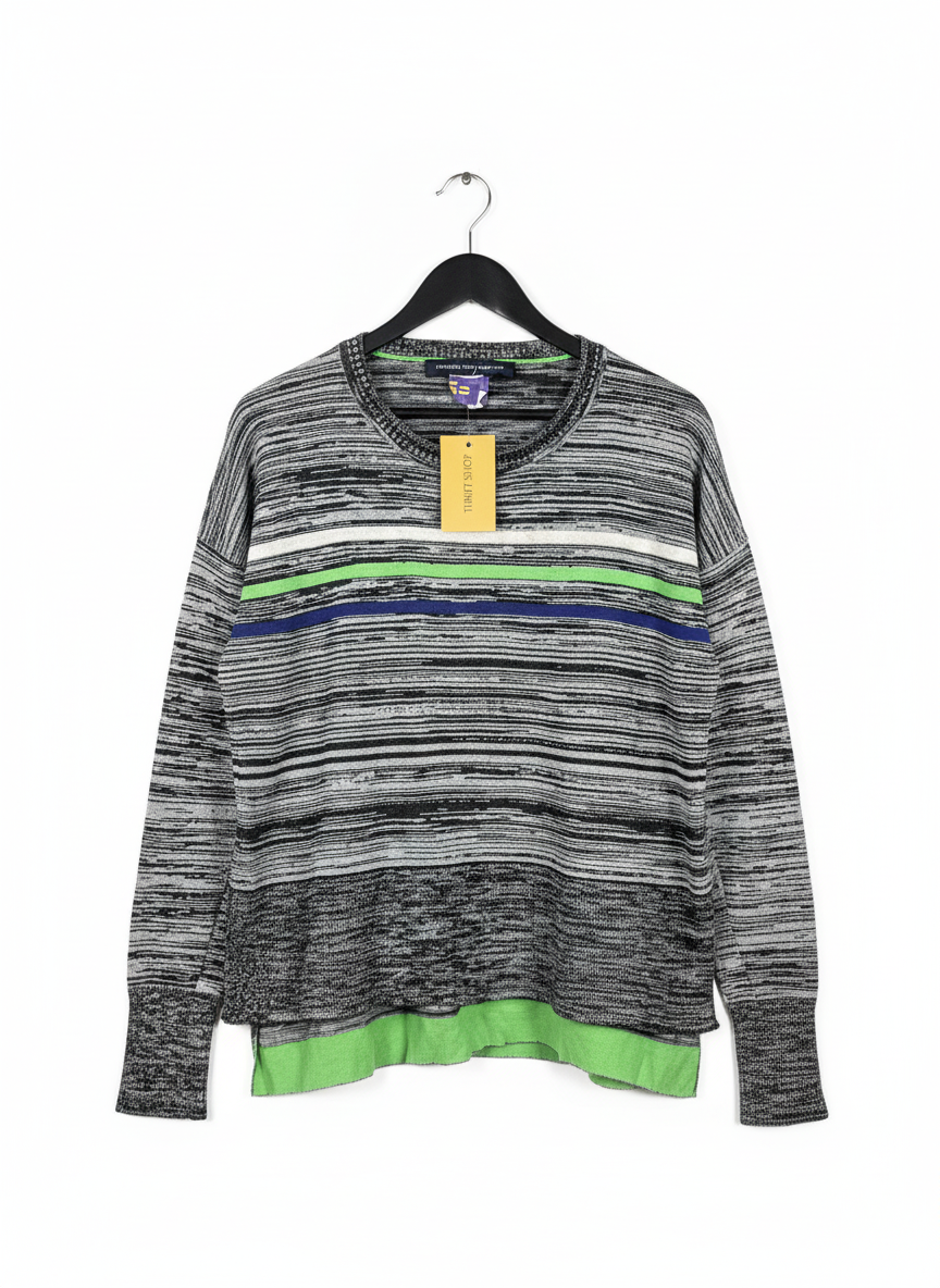 Shop PREMIUM Winter Knitted Tops by FRENCH COLLECTION | Preloved Branded Clothes | GREY POLYSTER | Women | OTS Thrift Store Peshawar Pakistan