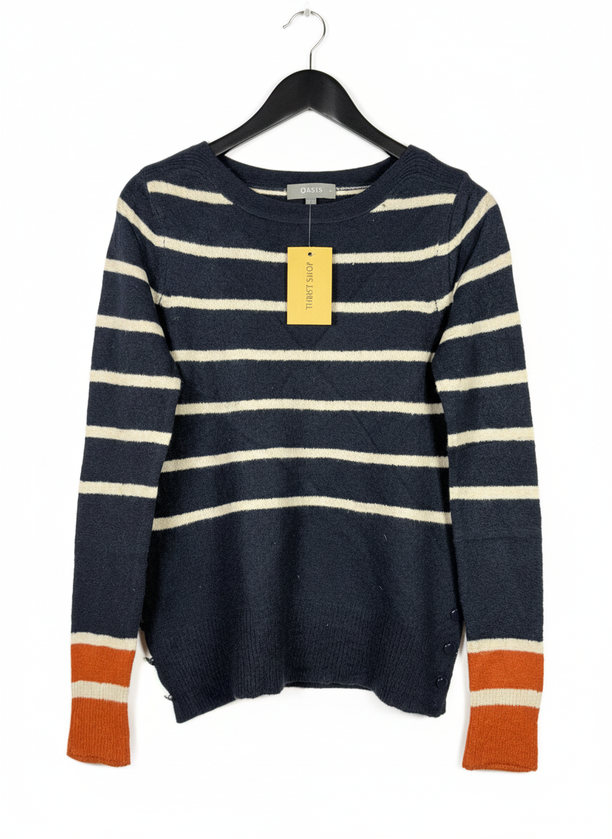 Preloved PREMIUM Winter Knitted Tops by OASIS, DARK BLUE ACRYLIC for Women - OTS Thrift Shop Karachi Pakistan