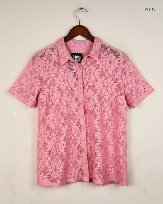 Secondhand Branded Womens Summer Tops by Cut Label, Pink Cotton fabric, Premium condition, for Women - Online Thrift Shop Peshawar Pakistan