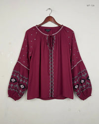 NEW LOOK Maroon Women's Summer Tops (WT-136)