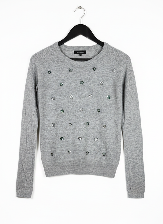 Winter Knitted Tops | NEW LOOK | Preloved Branded | GREY NYLON | GOOD | OTS Thrift Store Karachi Pakistan