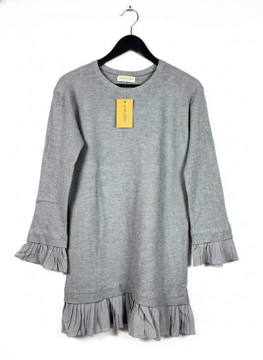 Preloved PREMIUM Winter Knitted Tops by LAETITIA MEM, GREY ACRYLIC for Women - OTS Thrift Shop Lahore Pakistan