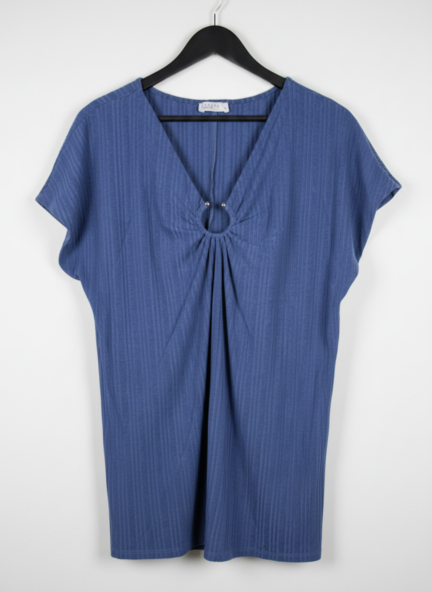 Shop PREMIUM PLUS Winter Knitted Tops by PAPAYA | Preloved Branded Clothes | DARK BLUE VISCOSE | Women | OTS Thrift Store Peshawar Pakistan