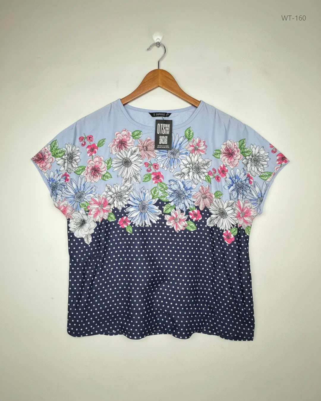 Premium Condition Womens Summer Tops | Preloved DUNNES | Blue Polyester | Thrift Shop for Women Karachi Pakistan | OTS