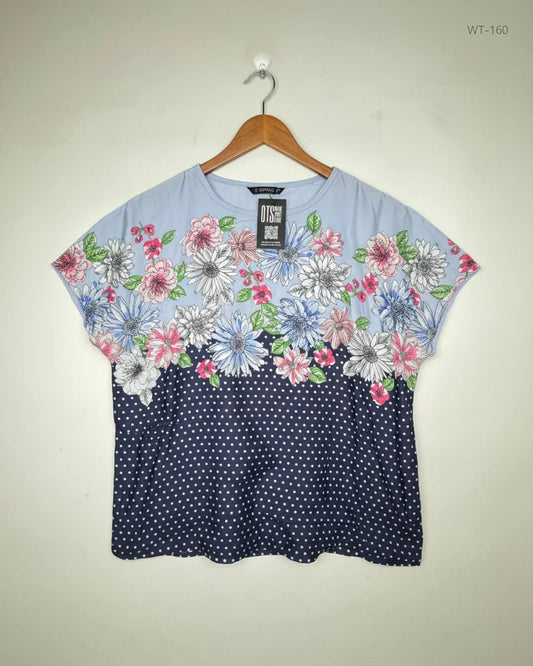 Premium Condition Womens Summer Tops | Preloved DUNNES | Blue Polyester | Thrift Shop for Women Karachi Pakistan | OTS