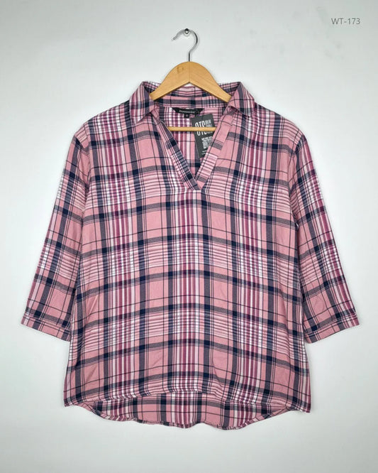 UK Imported secondhand Womens Summer Tops - Bonmarché brand, Maroon Viscose, Premium condition, for Women - Online Thrift Store Peshawar Pakistan