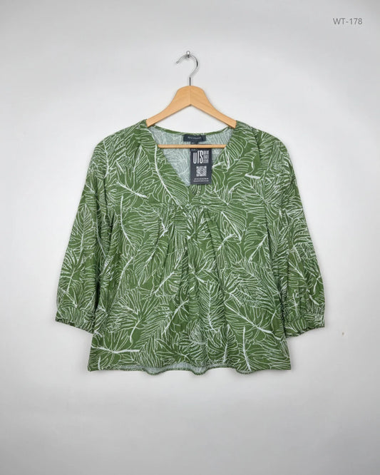 Premium Condition Womens Summer Tops | Preloved Primark | Green Viscose | Thrift Shop for Women Karachi Pakistan | OTS