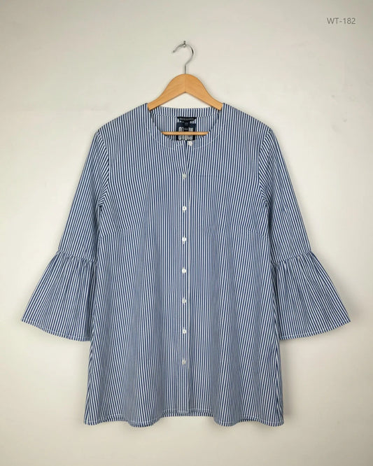 UK Imported secondhand Womens Summer Tops - BAUKJEN brand, WHITE & BLUE Cotton, Premium condition, for Women - Online Thrift Store Islamabad Pakistan