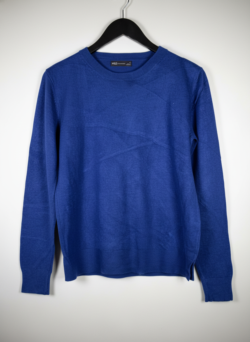 Preloved PREMIUM PLUS Winter Knitted Tops by M&S, DARK BLUE ACRYLIC for Women - OTS Thrift Shop Islamabad Pakistan