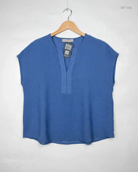 PAUL COSTELLOE Grayish Blue Womens Summer Tops (WT-192)