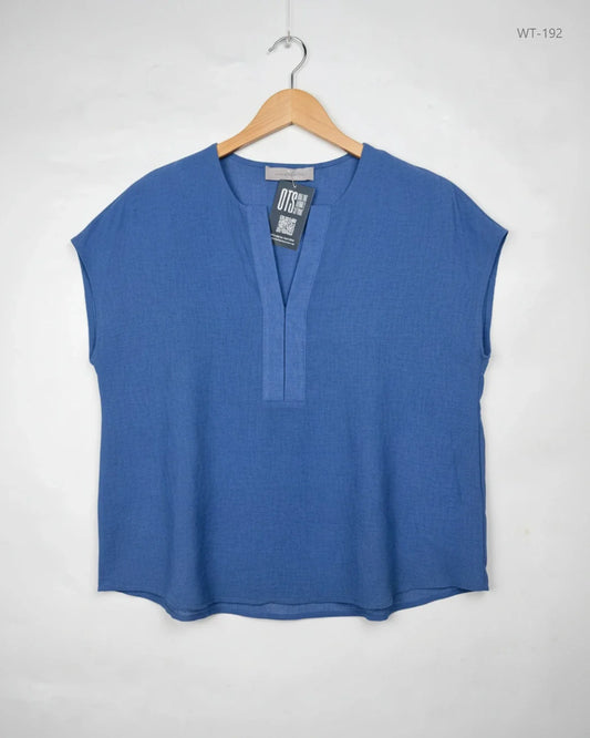 Premium Condition Womens Summer Tops | Preloved PAUL COSTELLOE | GRAYISH BLUE Polyester | Thrift Shop for Women Islamabad Pakistan | OTS