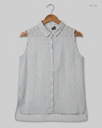 PEP&CO (WT-202) White & Blue Womens Summer Tops