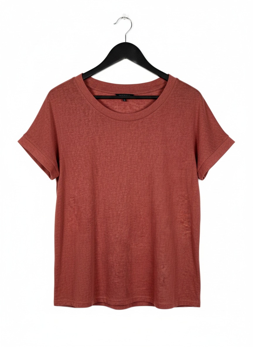 UK Imported secondhand Winter Knitted Tops - PEACOCKS brand, ORANGE ACRYLIC, PREMIUM condition, for Women - Online Thrift Store Karachi Pakistan