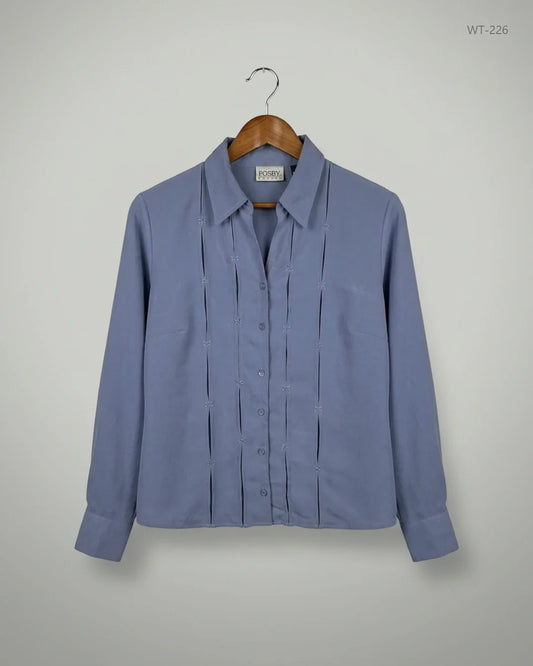 Excellent Condition Womens Summer Tops | Preloved Fosby | Blue Polyester | Thrift Shop for Women Islamabad Pakistan | OTS