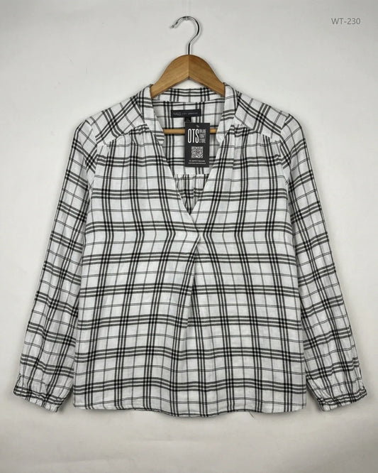 Womens Summer Tops | Marks & Spencer | Preloved Branded | Black & White Viscose | Premium | OTS Thrift Store Karachi Pakistan