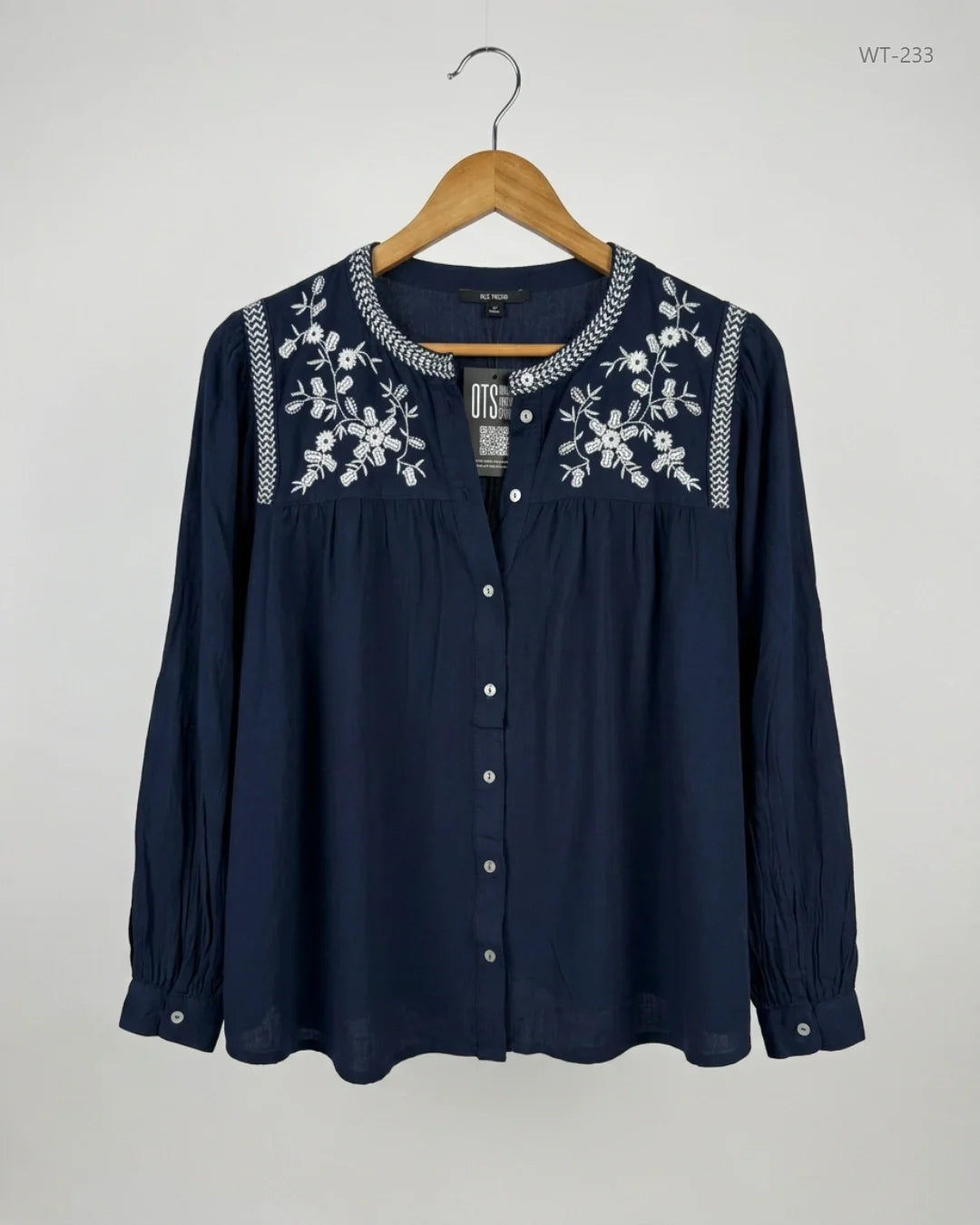 Preloved Premium Womens Summer Tops by Marks & Spencer, Blue Polyester for Women - OTS Thrift Shop Peshawar Pakistan