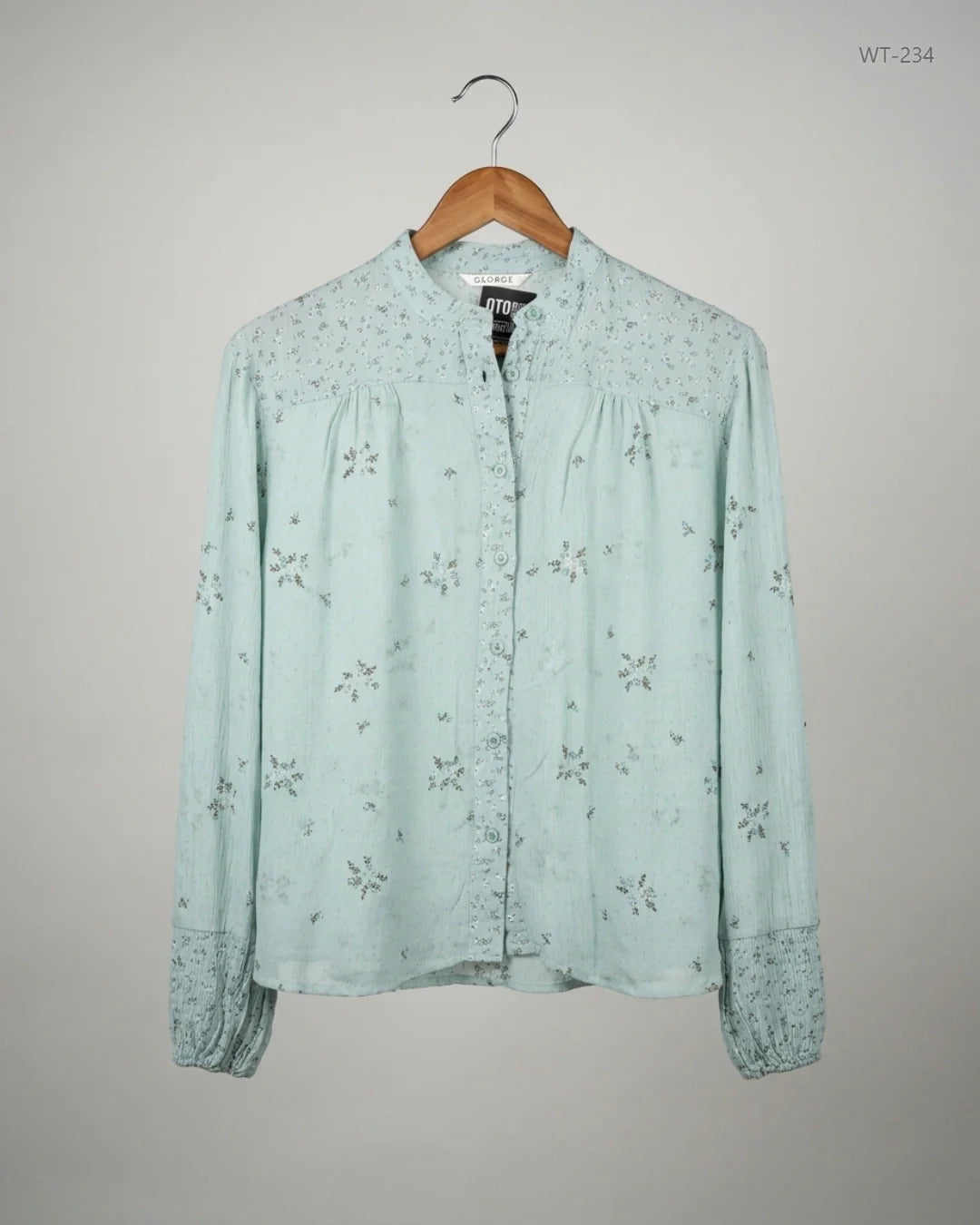 Premium Condition Womens Summer Tops | Preloved George | Cyan Polyester | Thrift Shop for Women Lahore Pakistan | OTS