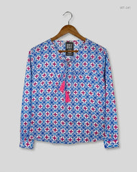 ZWILLINGSHERZ (WT-241) Blue Womens Summer Tops