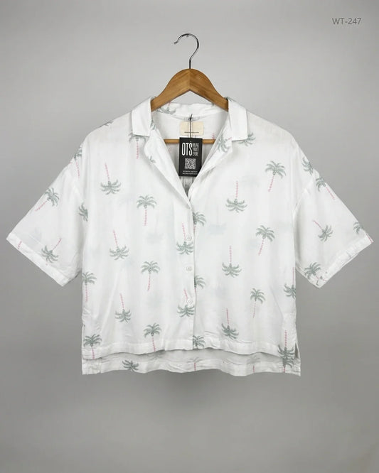 Secondhand Branded Womens Summer Tops by F&F, White Viscose fabric, Premium condition, for Women - Online Thrift Shop Islamabad Pakistan