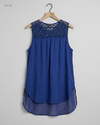 ATMOSPHERE (WT-251) Lace-Yoke Layered Sleeveless Blouse