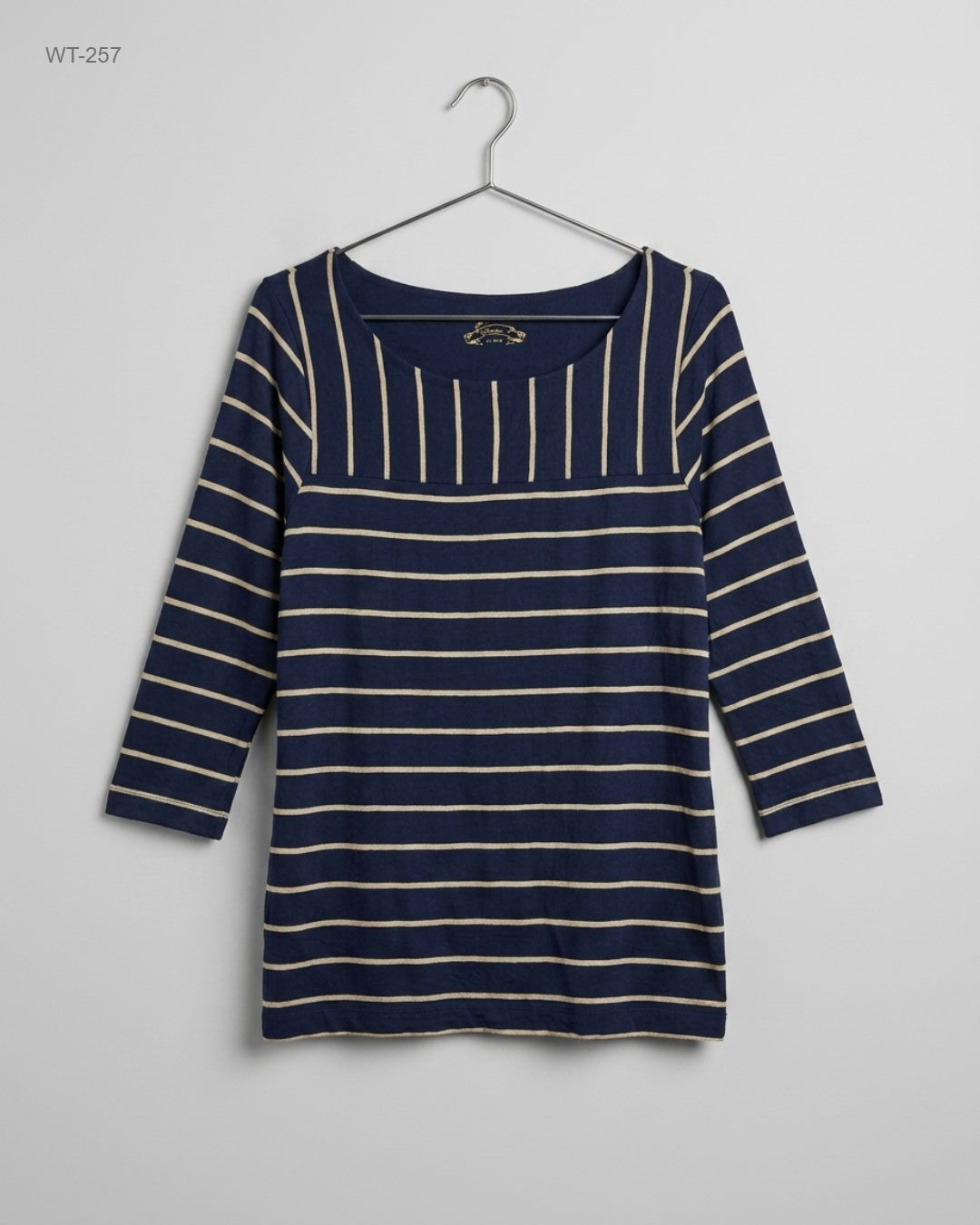 DASH (WT-257) Three-Quarter Sleeve Striped Top