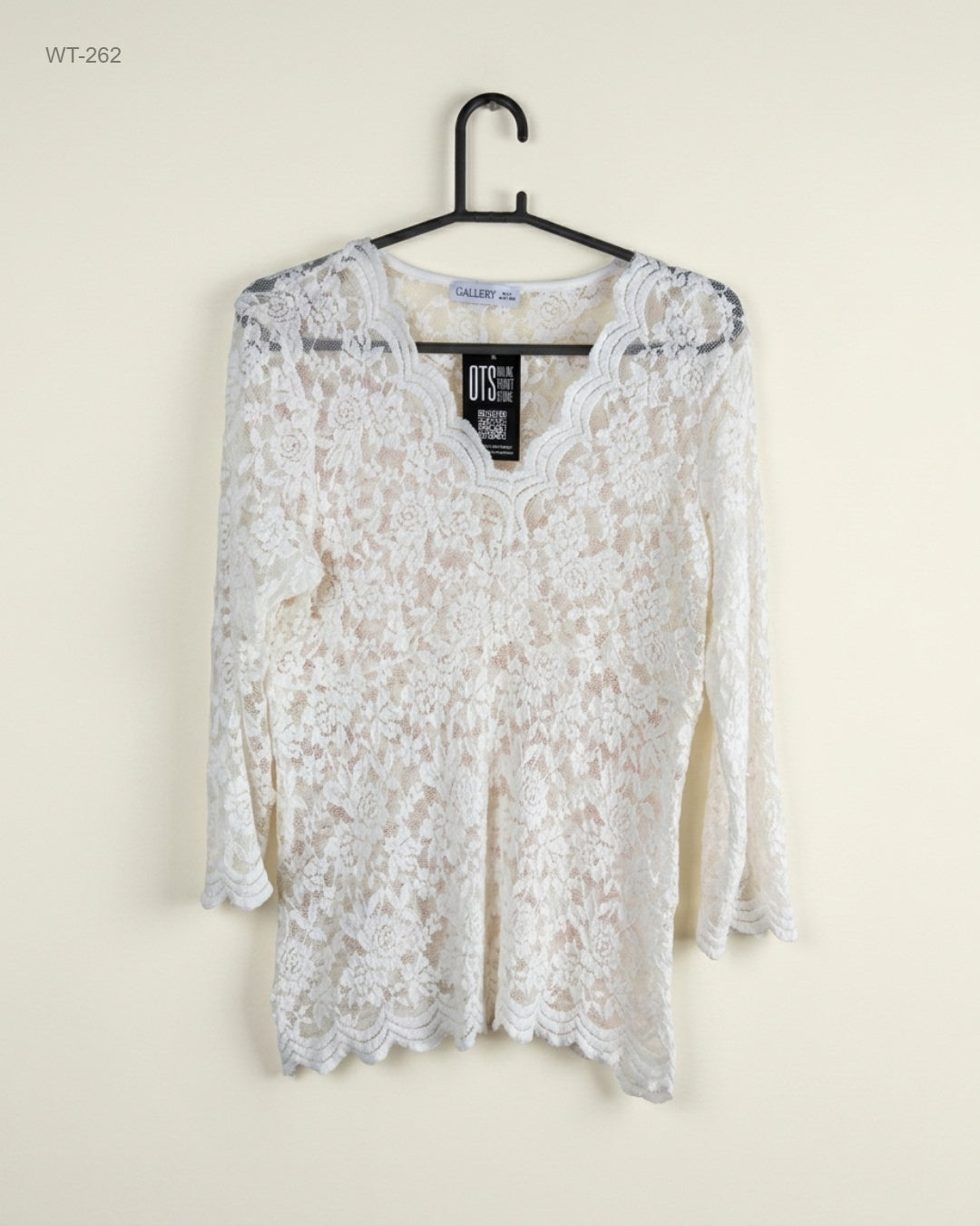 GALLERY (WT-262) Sheer Floral Lace Top
