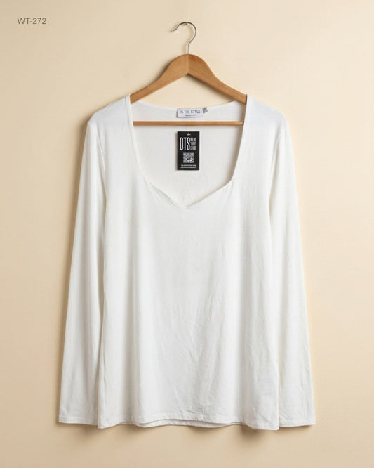 IN THE STYLE (WT-272) Long-Sleeve Scoop Neck Top