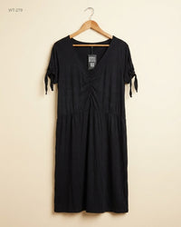 JANINA (WT-279) V-Neck Ruched T-Shirt Dress