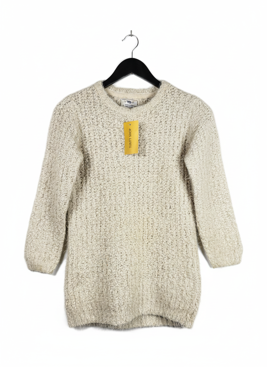 Secondhand Branded Winter Knitted Tops by YD, WHITE POLYSTER fabric, PREMIUM PLUS condition, for Women - Online Thrift Shop Peshawar Pakistan