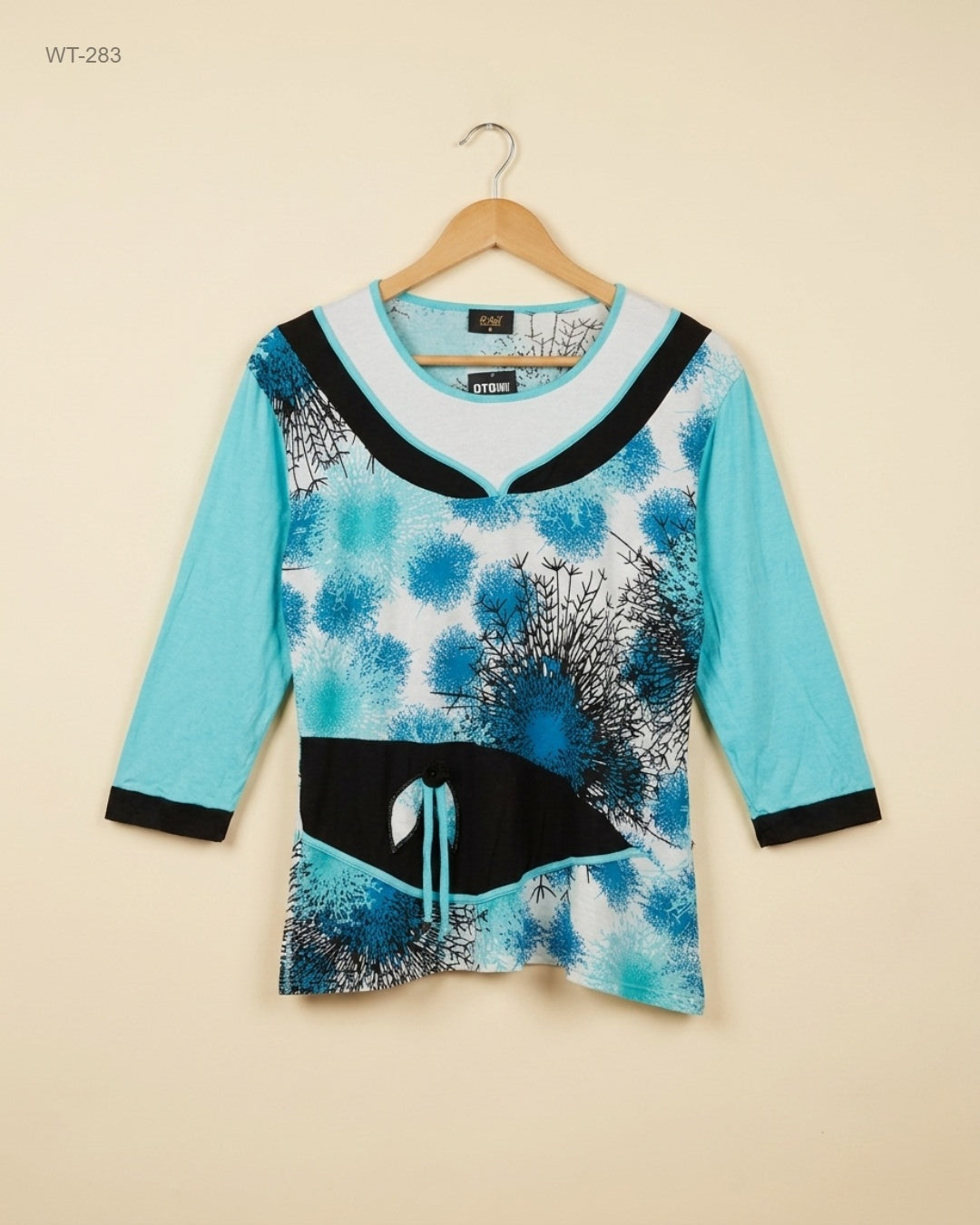R.S.N (WT-283) Three-Quarter Sleeve Printed Top