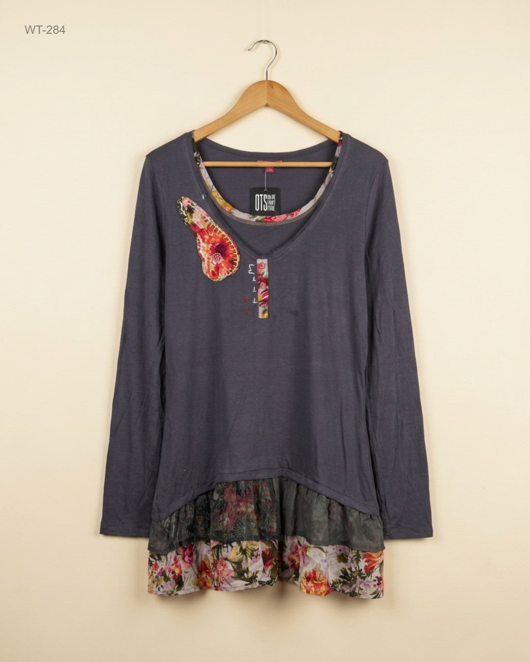 JEO BROUNY (WT-284) Layered Hem Tunic Top