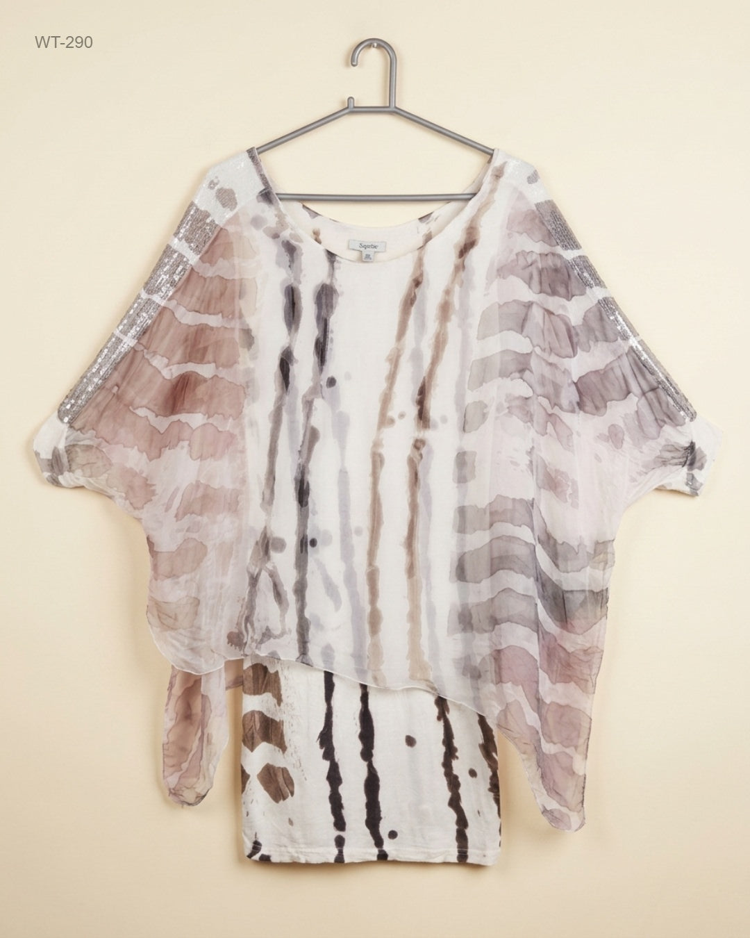 SPOTILLE (WT-290) Sheer Batwing Tunic
