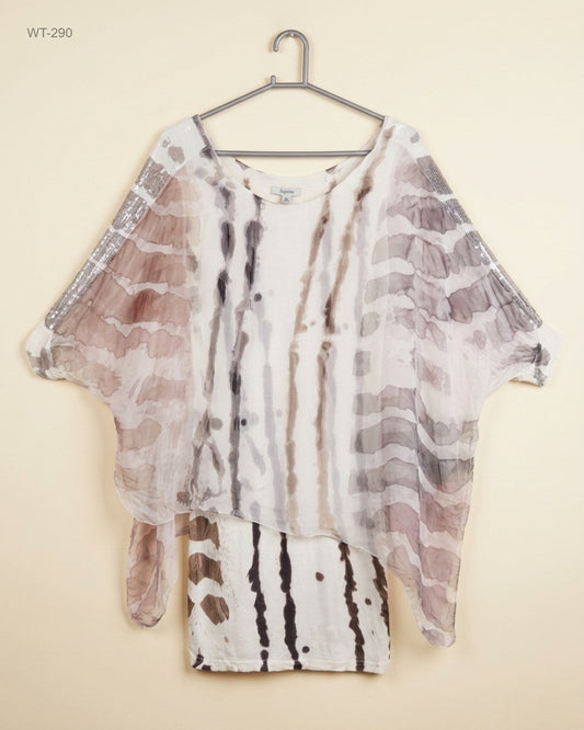 SPOTILLE (WT-290) Sheer Batwing Tunic
