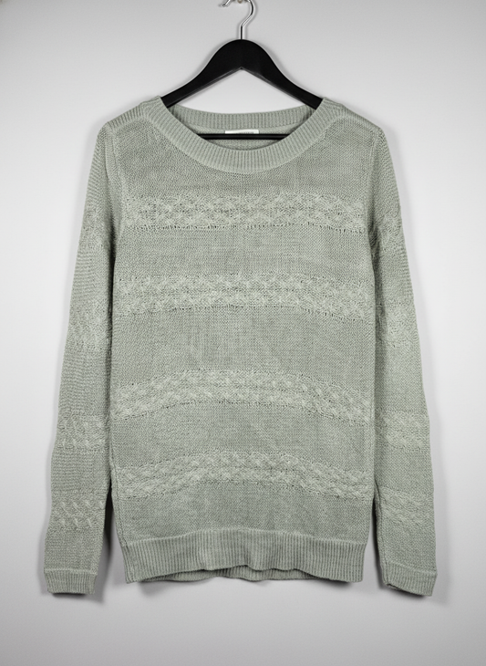 Secondhand Branded Winter Knitted Tops by DAMART, LIGHT GREEN ACRYLIC fabric, PREMIUM PLUS condition, for Women - Online Thrift Shop Peshawar Pakistan