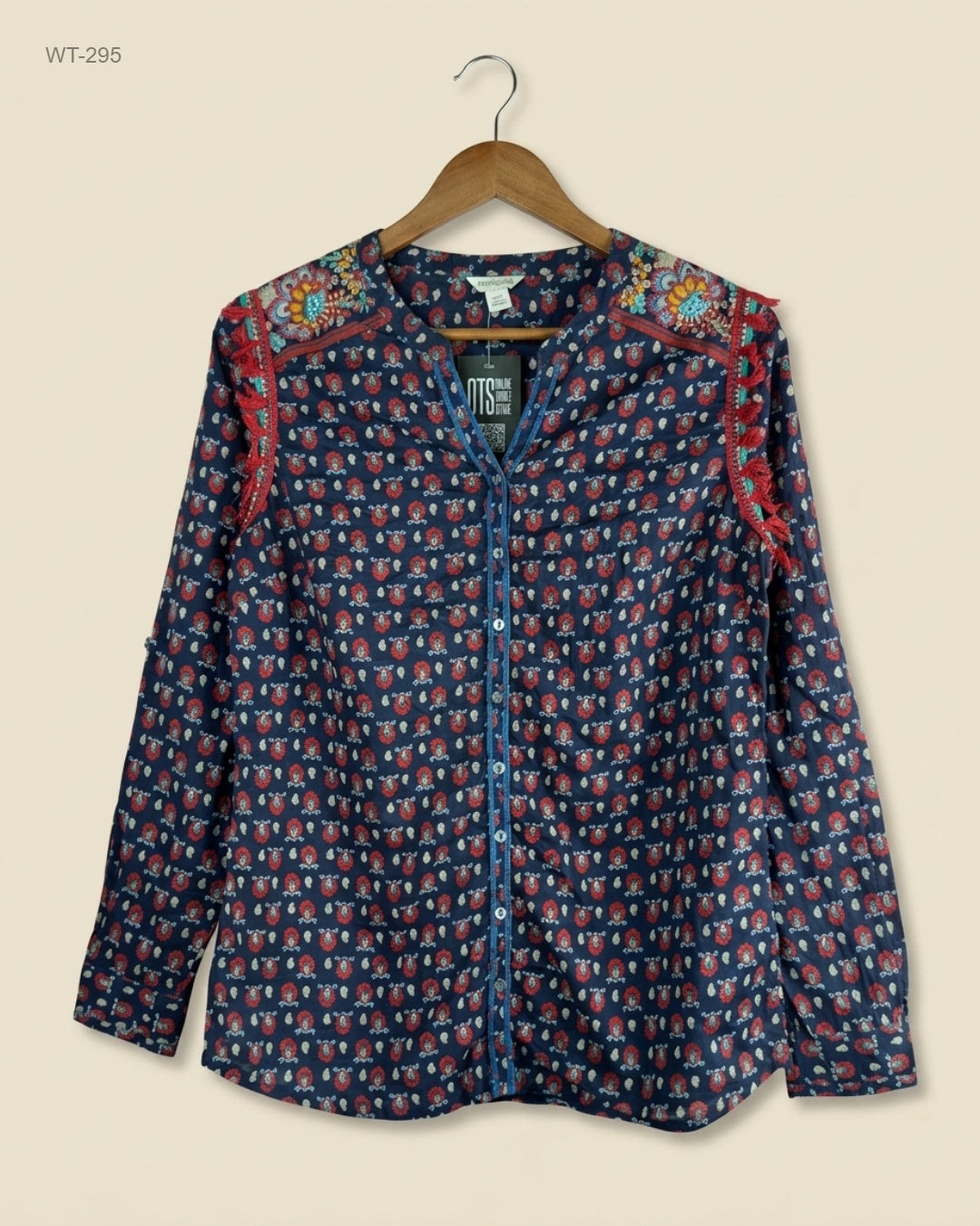 MONSOON (WT-295) Embroidered Printed Tunic Top