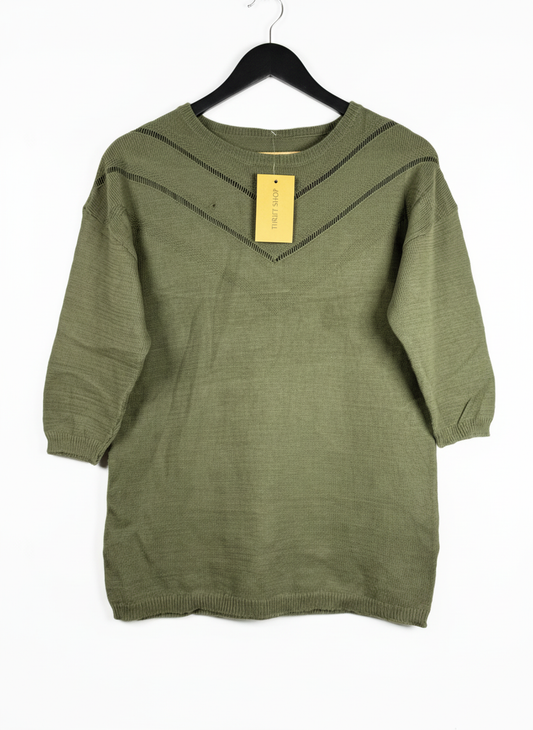 Secondhand Branded Winter Knitted Tops by UNKNOWN, GREEN ACRYLIC fabric, PREMIUM PLUS condition, for Women - Online Thrift Shop Islamabad Pakistan