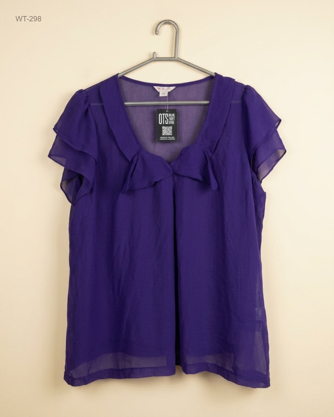 GLAMOROSA (WT-298) Flutter-Sleeve Chiffon Blouse