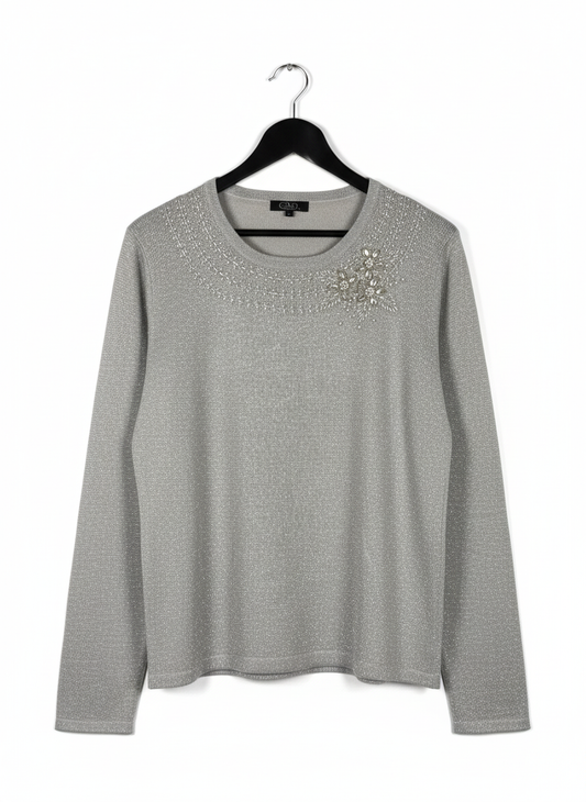 Shop PREMIUM Winter Knitted Tops by BM | Preloved Branded Clothes | GREY ACRYLIC | Women | OTS Thrift Store Islamabad Pakistan